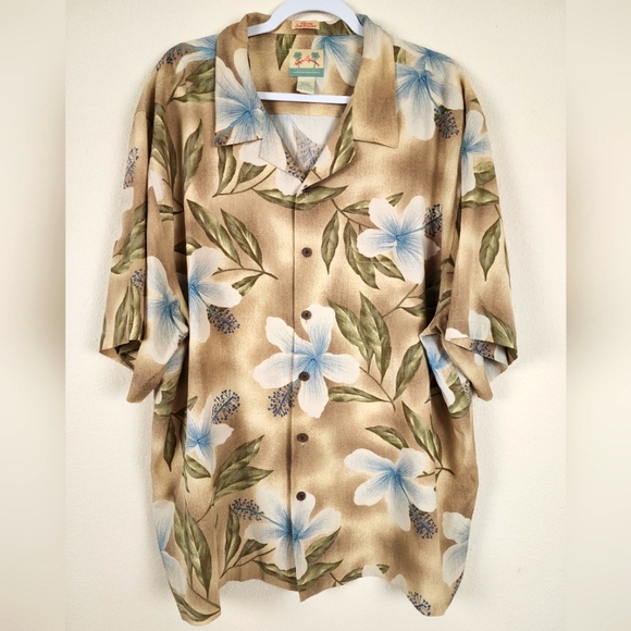 Reyn Spooner Sz XXL Regency Silk Jacquard Hawaiian Floral Shirt Men's Gorgeous - Picture 1 of 3